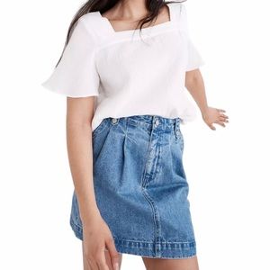 Madewell Denim Jean Mini Skirt With Pockets Size 26 Medium Blue Wash